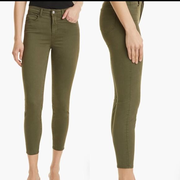 L' AGENCE Margot High Waist Ankle Olive Jeans size 25 NWT $298 - Picture 4 of 11